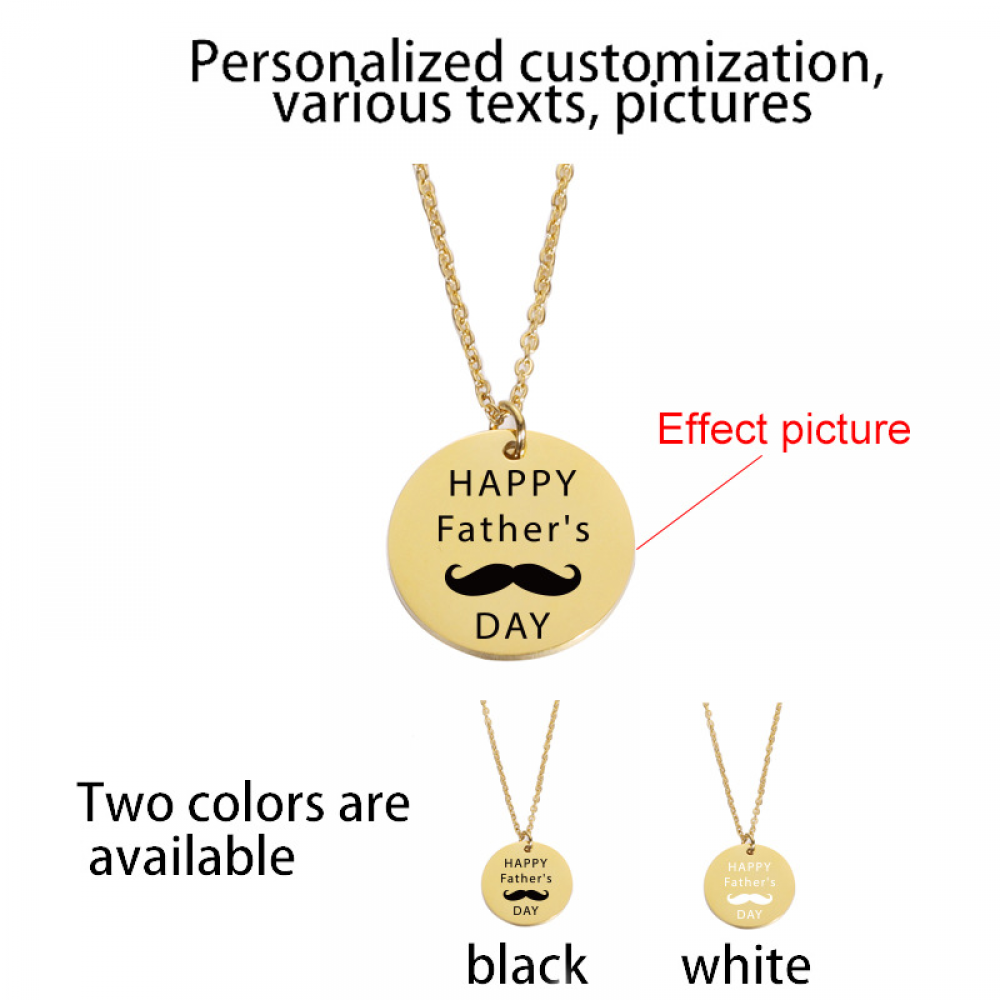 Wholesale Personalized Stainless Steel Jewelry Custom Name Logo Gold Plated Blank Pendant Engraved Necklace