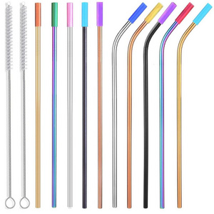 wholesale customized logo reusable stainless steel straws