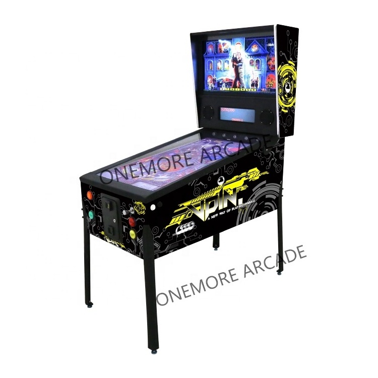 Enhanced 4K 49'' Full Force Feedback Virtual Pinball Machine with Flashing Lights Nudging Solenoids Shaker Motor