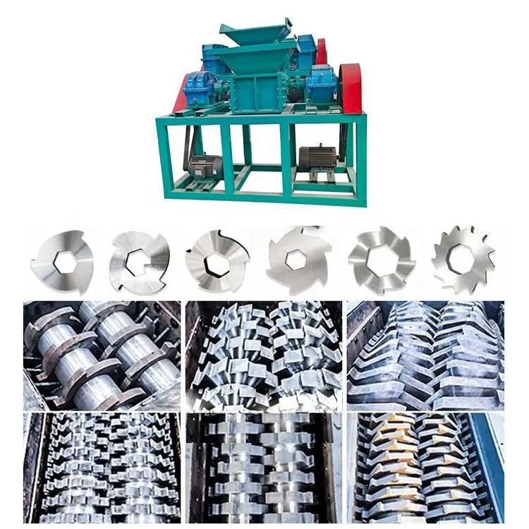 Automatic  Metal Shredder Machine Waste Truck Tyre Rubber Plastic Recycling Double Shaft Machine Tire Shredder