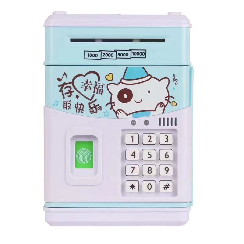 Electronic Piggy Bank for Kids Cash Money Savings box for coins Fingerprint and Face Scan Password Lock Money Box