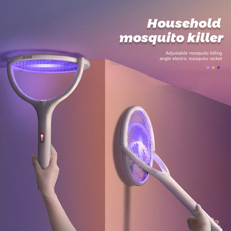 5 IN 1 Electric Mosquito Swatter Mosquito Killer Lamp 3500V USB Rechargeable Angle Adjustable Electric Bug Zapper Fly Bat