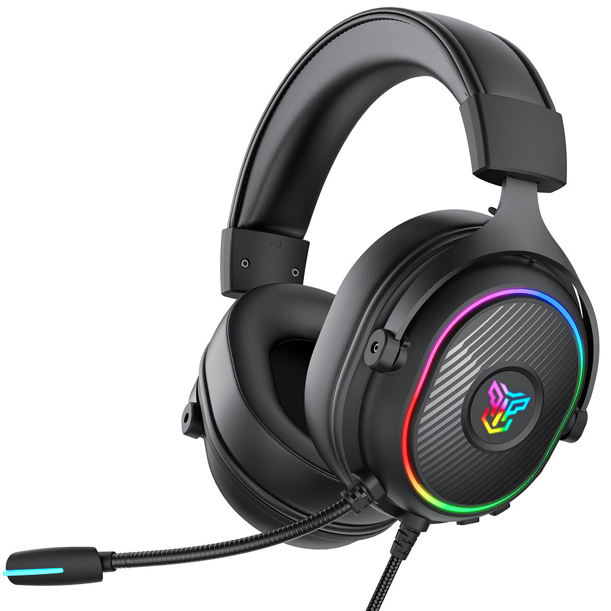 Gamer Headset  Cool Look Switchable RGB LED Light Comfortable Wearing Gaming Headphone 50mm Fidelity Driver  For PS4 PC Xbox