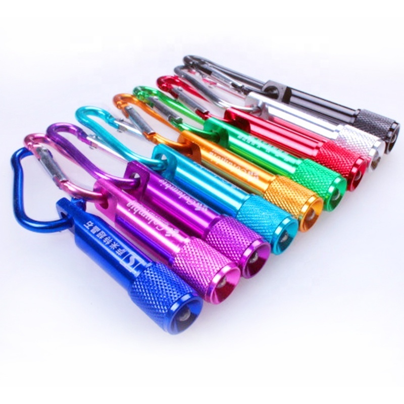 Mini Pocket  Flashlight Keyring Custom Logo Outdoor Camping Torch Led metal keychain