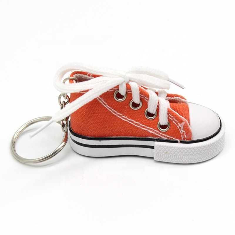 Colorful Oneok cute mini cloth pvc shoe canvas shoe key chain 3D sports sneaker keychain