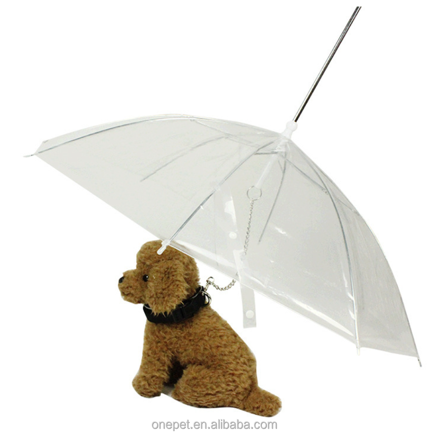 Pet Umbrella Small Dog With Dog Walking Leash Dog Raincoat Transparent Umbrella