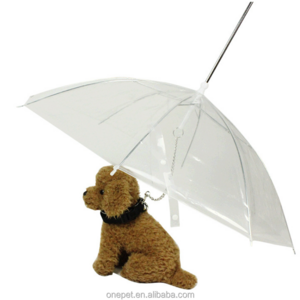 Pet Umbrella Small Dog With Dog Walking Leash Dog Raincoat Transparent Umbrella