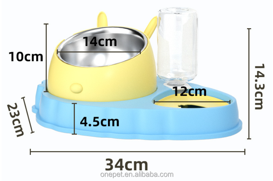 Pet Bowl Stainless Steel Double Bowl Anti Choking Slow Food Feeder Dog Automatic Drinking Water Dispenser Dog Bowl