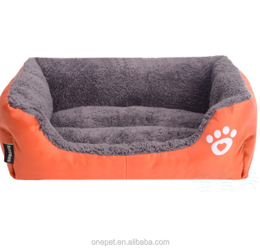 Breathable Pet Beds Organic Cotton Filling Oxford Cloth Waterproof Rectangle Dog Bed Orthopedic