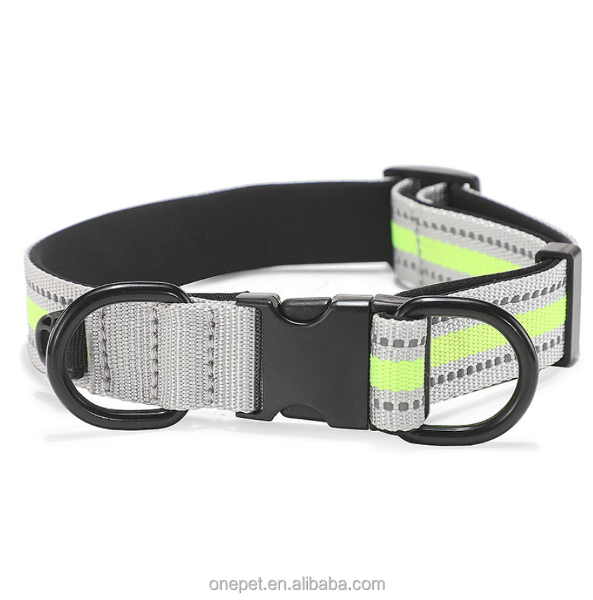 Dog Reflective Nylon Collar Pet Accessories Laser Lettering Metal Buckle Dog Collar