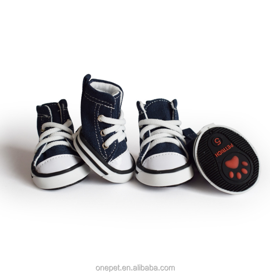 Pet Shoes Fashion Design Dog Foot Cover Non Slip Denim Canvas Small Outdoor Pet Jeans Converse Shoes