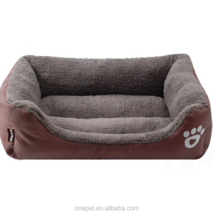 Breathable Pet Beds Organic Cotton Filling Oxford Cloth Waterproof Rectangle Dog Bed Orthopedic