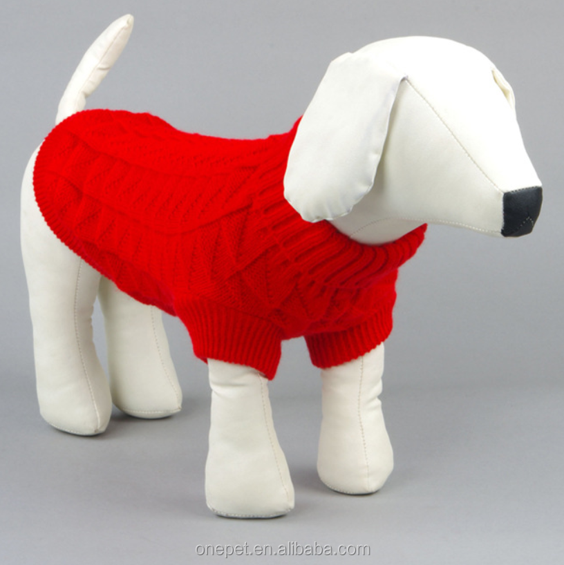 Manufacturer Pet Clothes Sweater Cable Crochet Wool Dog Clothing Winter Dog Jumper Sweater