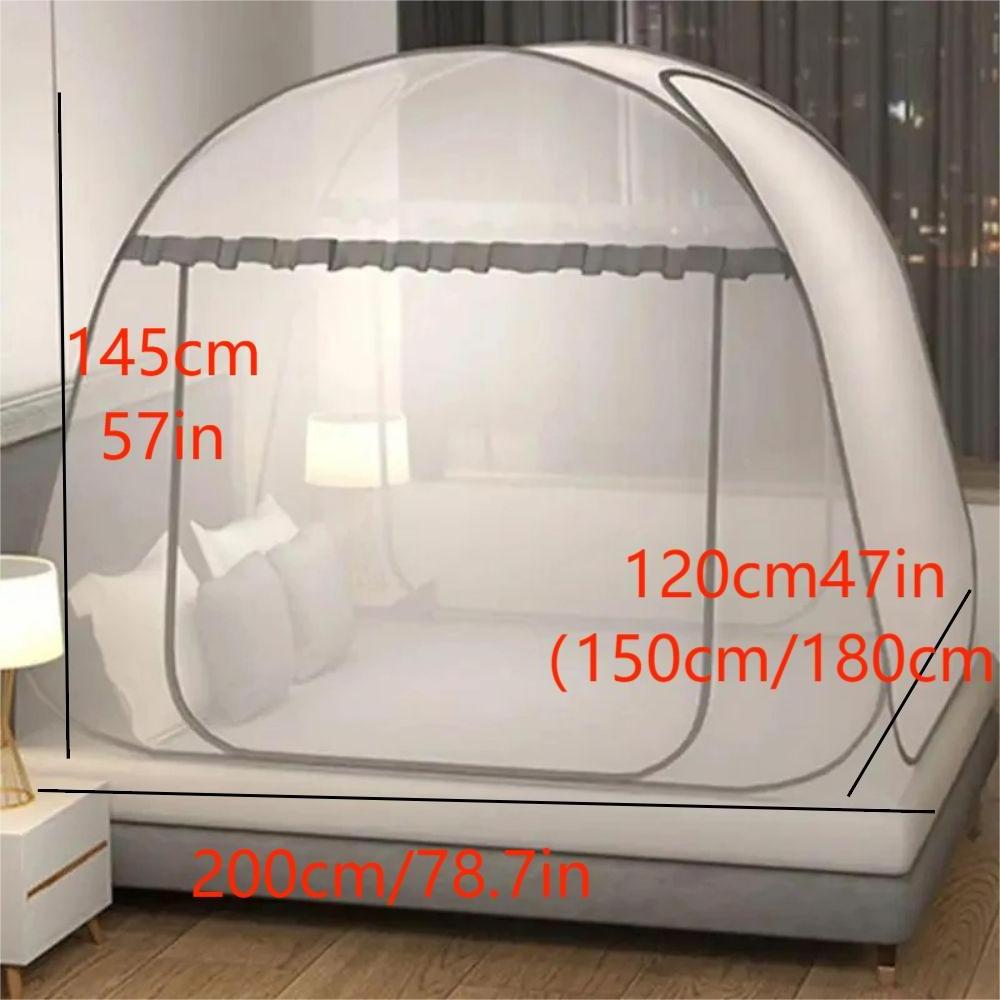 Summer Simple Solid Color Single Door Mosquito Net Household Foldable Yurt Mosquito Net Portable Travel Anti-mosquito Small Tent