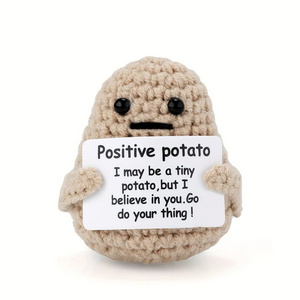 Positive Cute Potato Home Room Decor Mini Handmade Plush Ornament Knitting Wool Yarn Doll Birthday Gifts Room Decorations