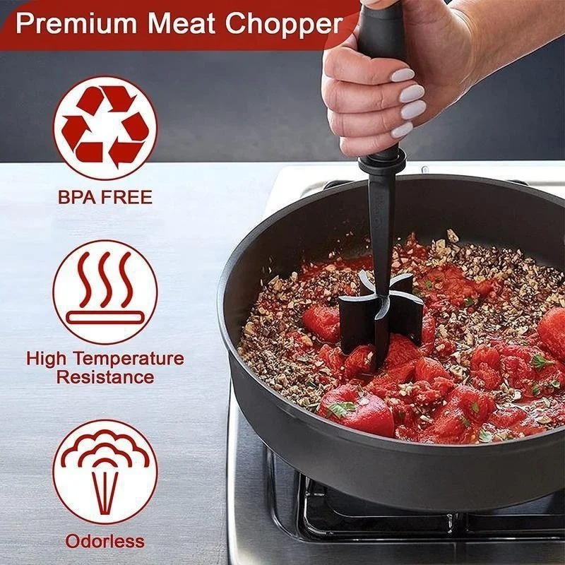 Kitchen meat chopper Ground Beef Masher Utensil Heat Resistant Non-Stick Hamburger Potato Masher Tool Kitchen Gadgets