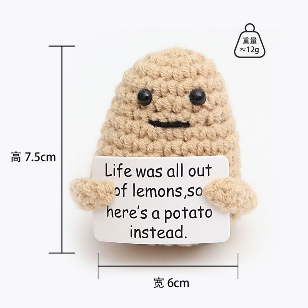 Positive Cute Potato Home Room Decor Mini Handmade Plush Ornament Knitting Wool Yarn Doll Birthday Gifts Room Decorations