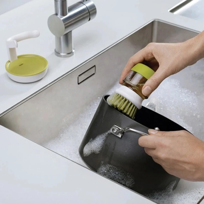 Dishwashing Brush with Soap Dispenser Household Soap Dispenser Dishwashing Brush Kitchen Dishwashing Brush with Holder