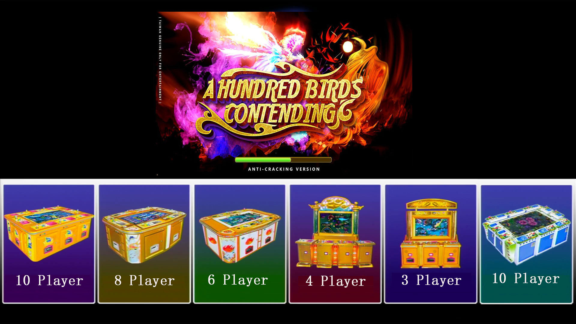 A hundred birds contending racing simulator arcade  pinball virtual reality arcade lottery machine