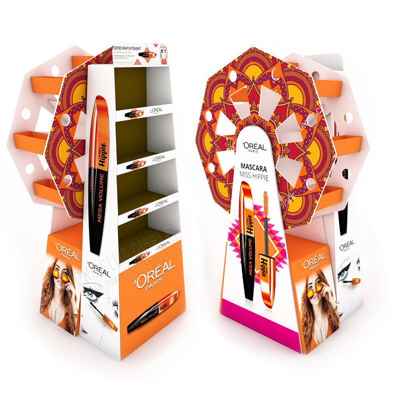 cardboard Cosmetics Store perfume Eyelash Lash Lipstick Makeup paper cardboard Display rack Floor Stand cardboard display stand