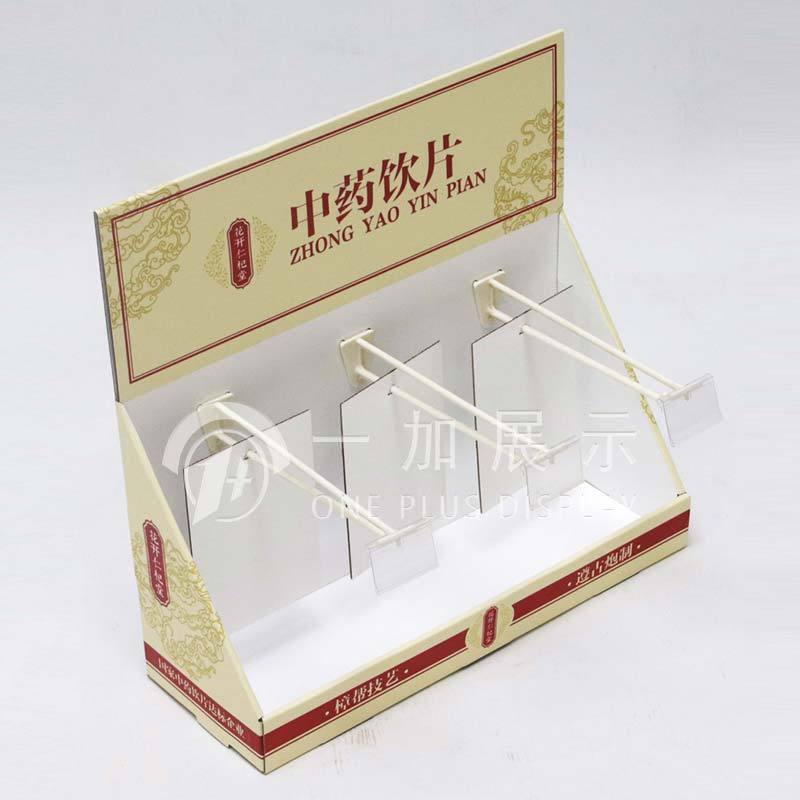 POP Retail hook counter display cardboard display box  Medicine Custom Cardboard Display Shelves For Medicine