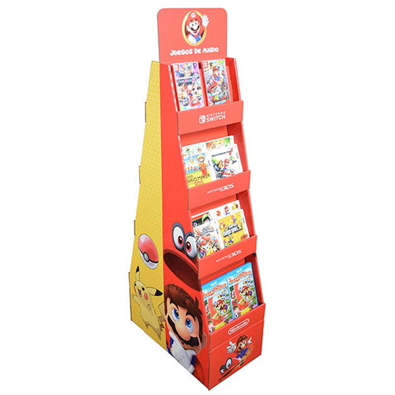 Wholesale Retail Advertising Racks Floor Display Stand Kids Accessories Toy Book cardboard Shelf Floor stand for books