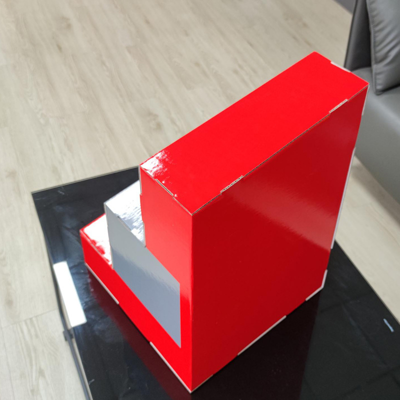 folding commercial carton shoe corrugated display stands box case pop paper shoe counter cardboard display rack for retail shop