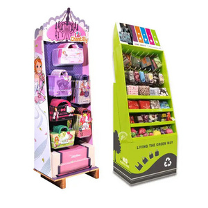 customized product stand cardboard shipper retail display racks Display cardboard hook wallets display stand