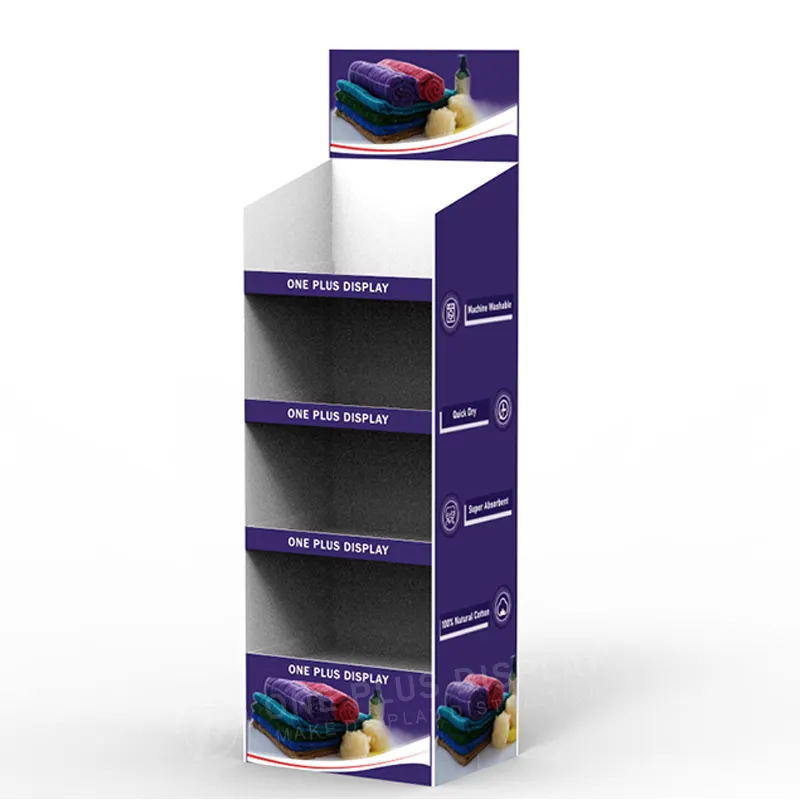 Custom Supermarket POP Cardboard Display Standing Unit Floor Paper Shelf  Cardboard Product Display Stand cardboard Tower Rack