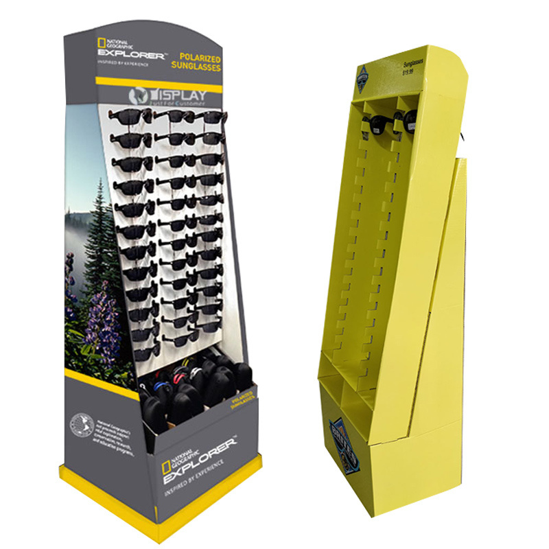 sunglasses display stand paper display pop Corrugated Retail sun glasses floor cardboard sunglasses display stands