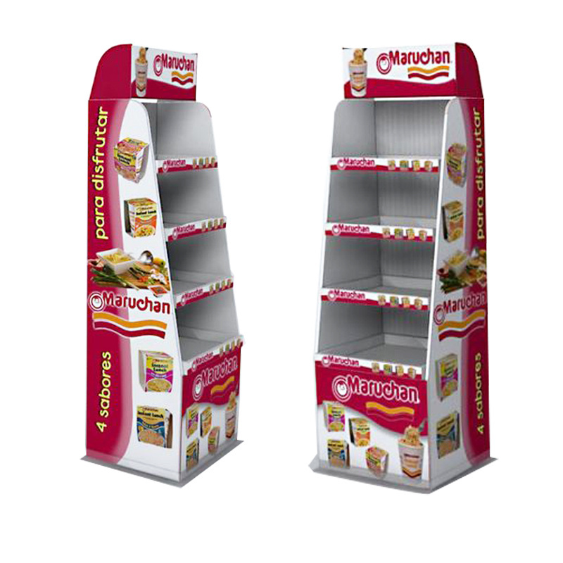 Supermarket yiwu cardboard shipper display corrugated Paper pop  Retail  Stand cardboard display racks  for Food Potato Chips