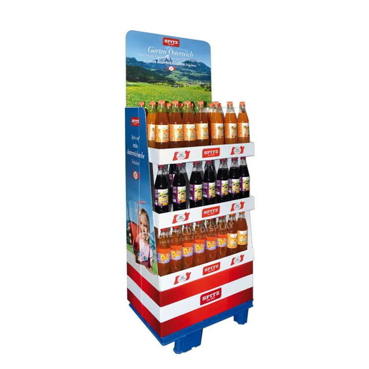 New Retail Promotion Corrugated Floor paper Display shipper Cardboard Display for Wine Beer water