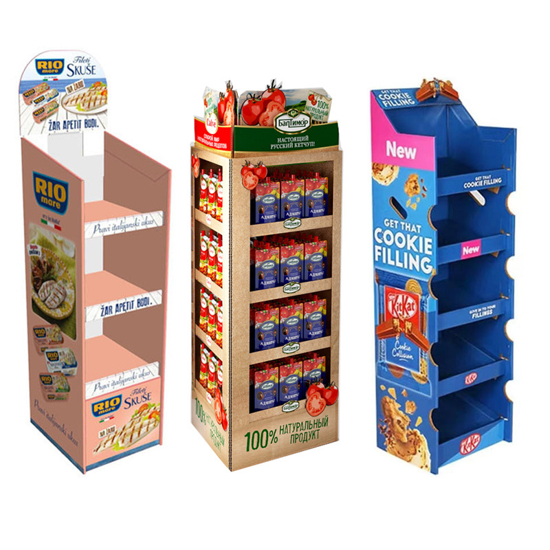 cardboard round cardboard hanging display product korean food display stand 3d paper display cardboard shelf