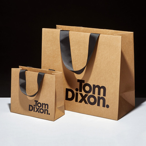 Custom Logo Printed Eco Friendly Kraft Brown Paper Packaging Gift Shopping Bag For Clothing