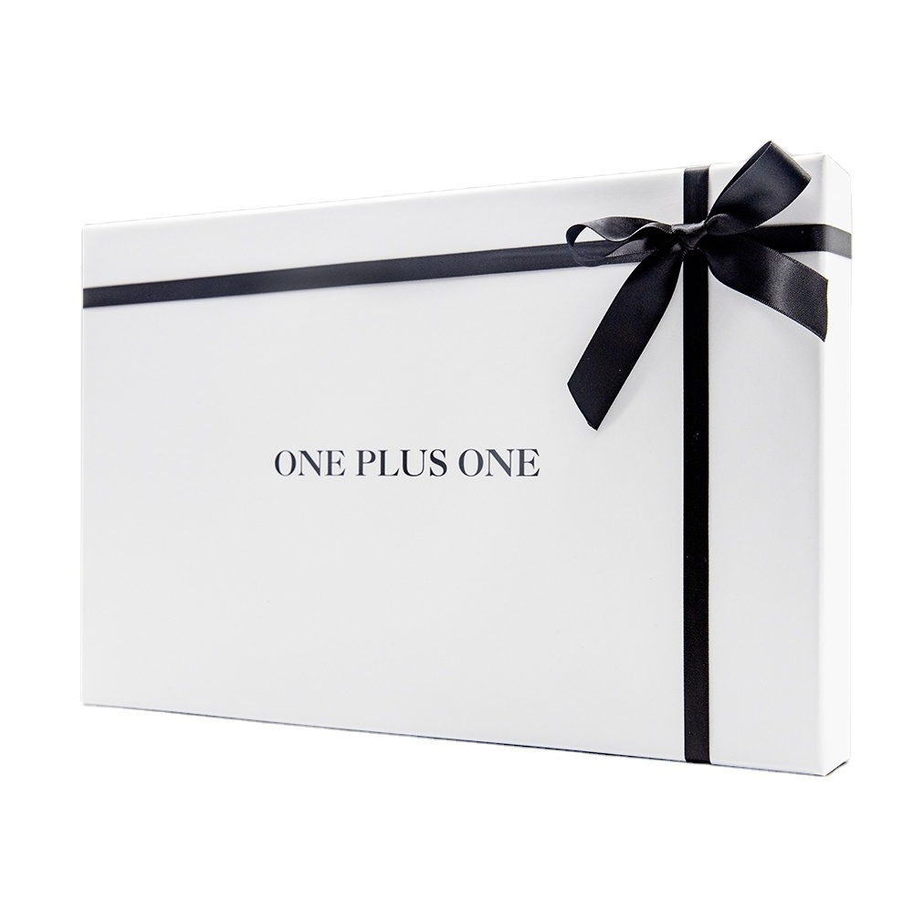 Custom Logo Luxury White Cardboard Paper Packaging 2 piece Removable Lid Rigid Gift Box