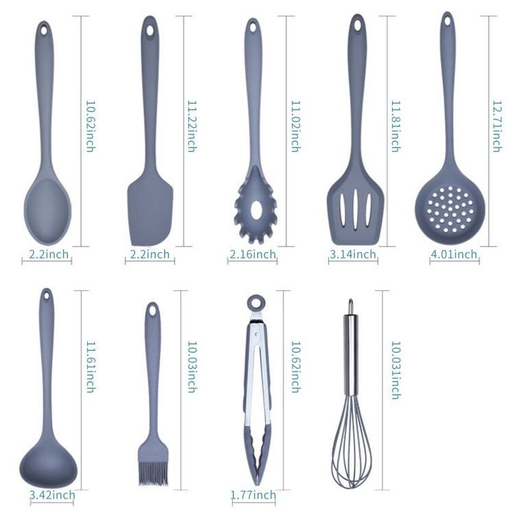 Wholesale 11 Pcs Silicone Kitchen Utensils Set Cooking gadgets items utencilios de cocina