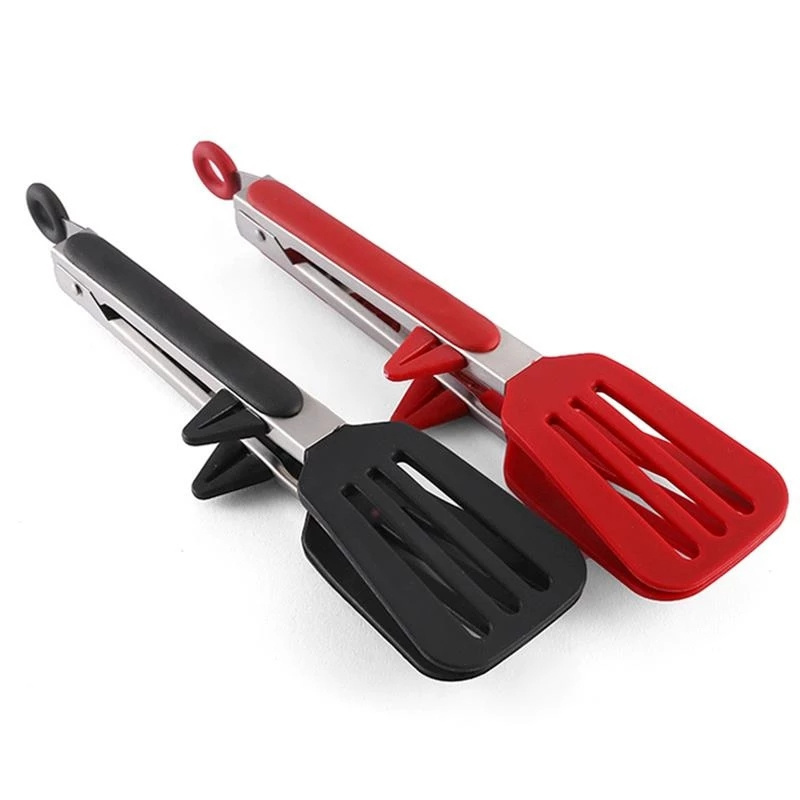 Food Tong Silicone Non-slip Cooking Clip Stainless Steel Kitchen Utensils