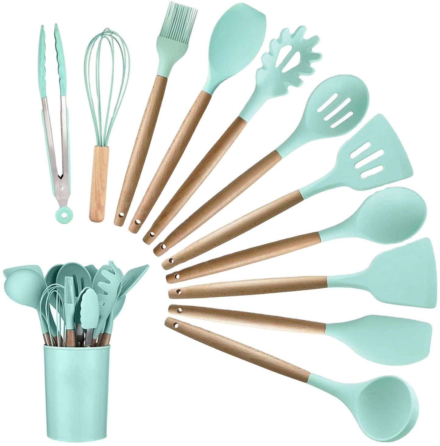 Wholesale 11 Pcs Silicone Kitchen Utensils Set Cooking gadgets items utencilios de cocina