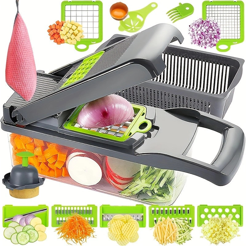 Kitchen Multifunctional Vegetable Cutter Household Dicer Cucumber Scrubber Potato Slicer Shredder