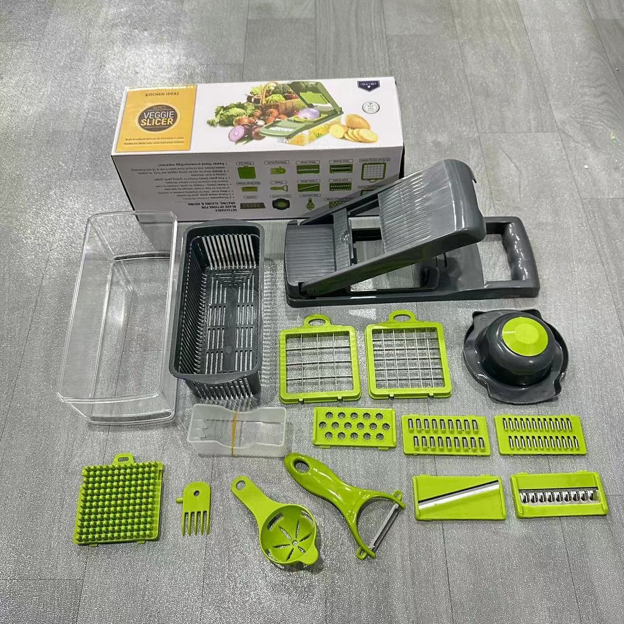 Kitchen Multifunctional Vegetable Cutter Household Dicer Cucumber Scrubber Potato Slicer Shredder