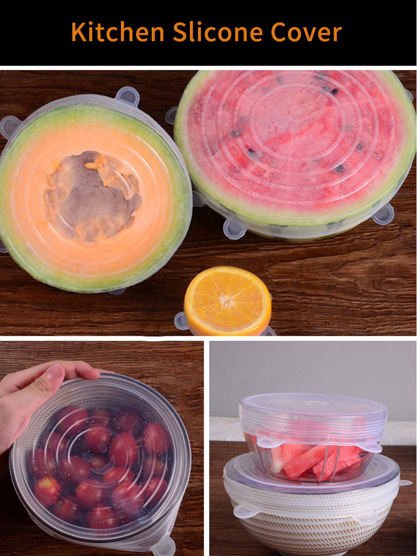 Different Size 6pcs Reusable Keep Food Fresh Shaped Silicone Fresh Cover Seal Bowl Covers Food Stretch Lids