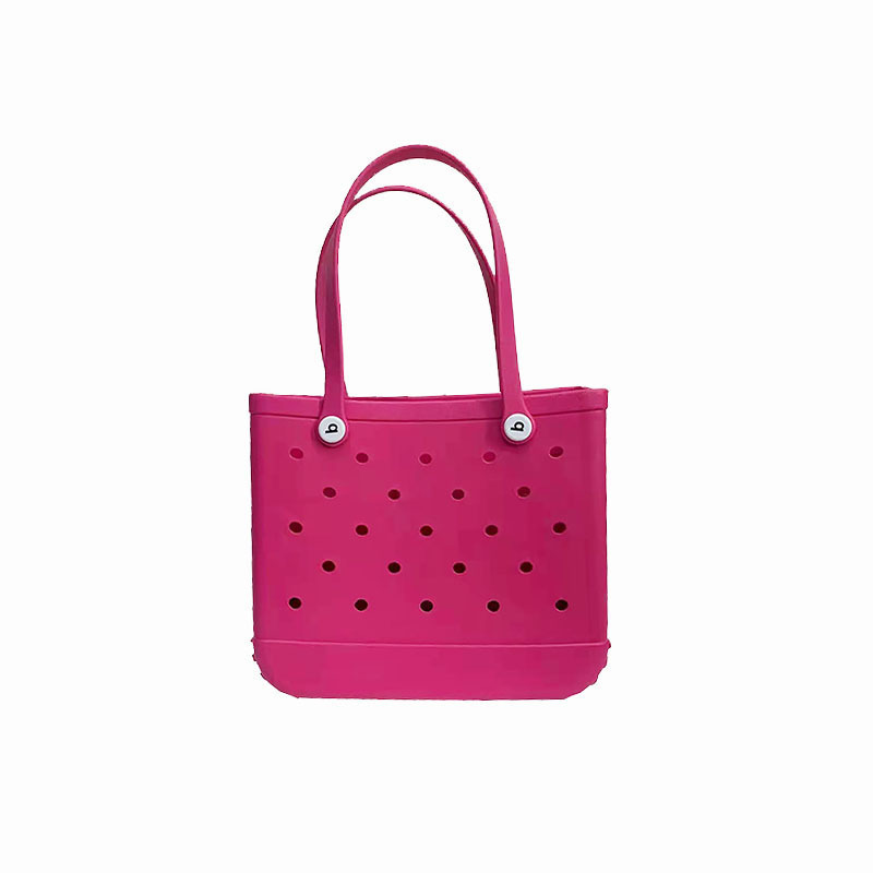 Custom Women Beach Waterproof Tote Bags Custom Summer Rubber Totes Large Fashion Eva Plastic Silicone Bag With Holes