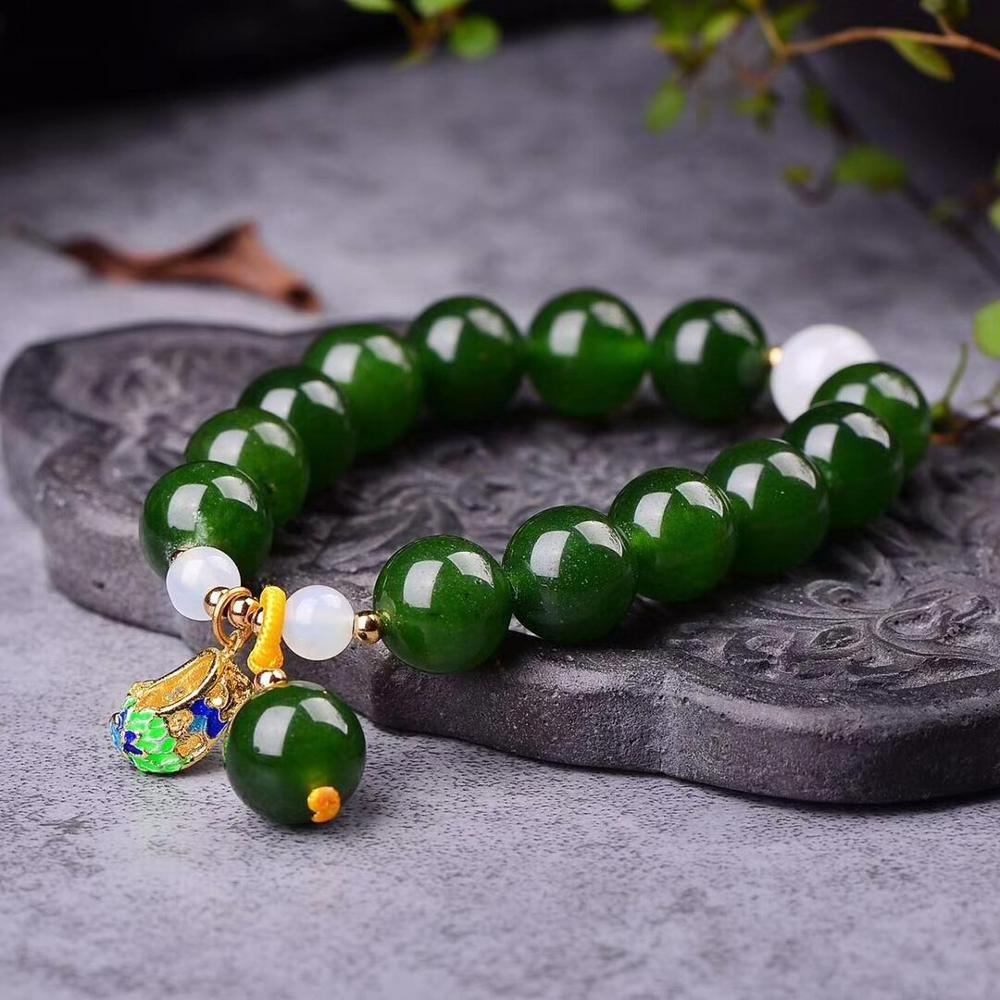 Hetian Jade Chalcedony Bracelet For Women Cloisonne Onyx Charm Bracelets