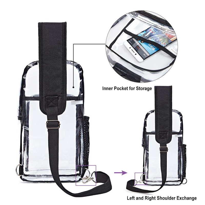 OEM Clear Sling Shoulder Bags For Concerts Stadium Approval Crossbody Bag for Men And Women See Through Transparent Chest Pack