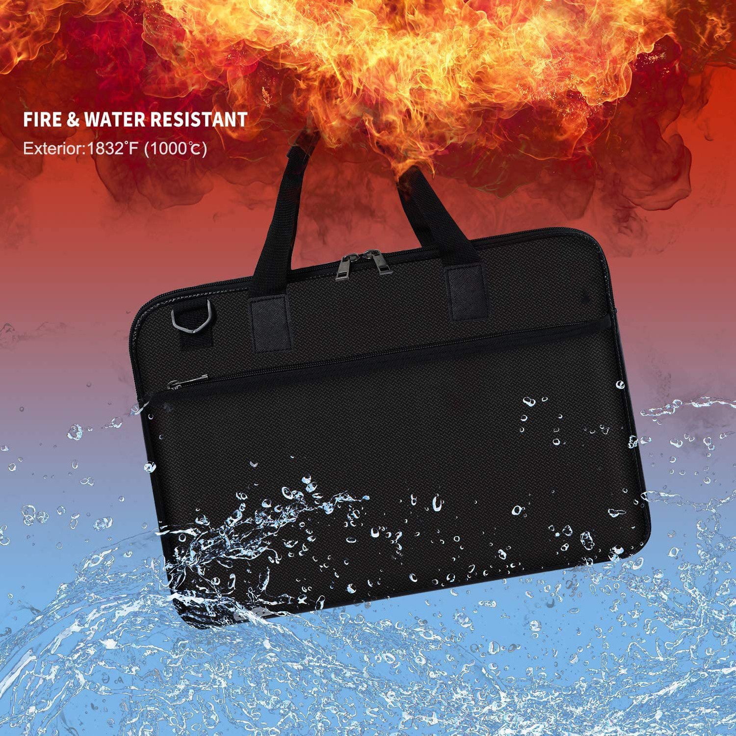 Custom Logo Fireproof Document Bag Silicone Fiberglass Waterproof Notebook Handbag Valuables Storage Fire proof Tote Laptop Bags