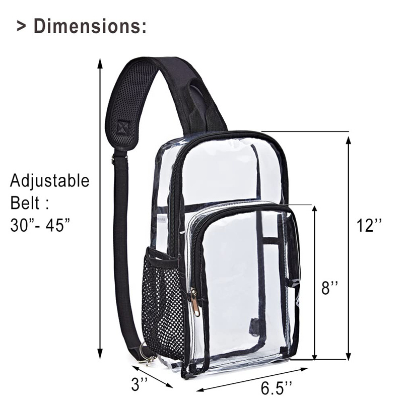 OEM Clear Sling Shoulder Bags For Concerts Stadium Approval Crossbody Bag for Men And Women See Through Transparent Chest Pack