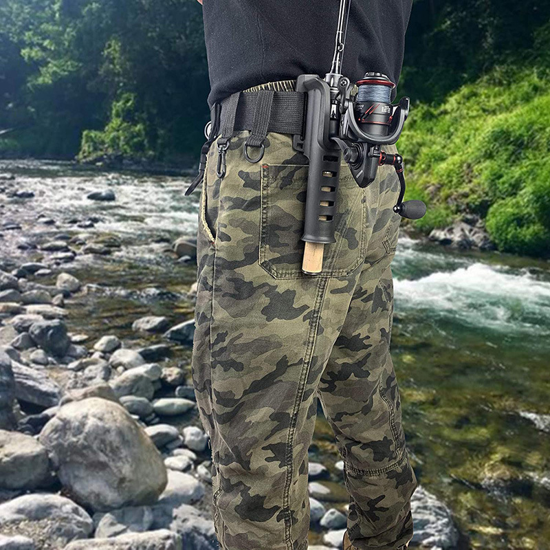 Custom Waist Belt For Fishing Rod Holder Portable Adjustable Hanging Rack Straps Fishing Tackle Wader Pole Support Fighting Belt