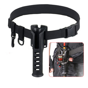 Custom Waist Belt For Fishing Rod Holder Portable Adjustable Hanging Rack Straps Fishing Tackle Wader Pole Support Fighting Belt