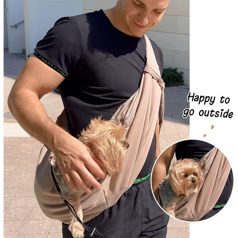 Custom Logo Portable Pet Carrier Bags Canvas Sling Shoulder Bags for Small Dogs and Cats Foldable Outdoor Travel Crossbody Bags