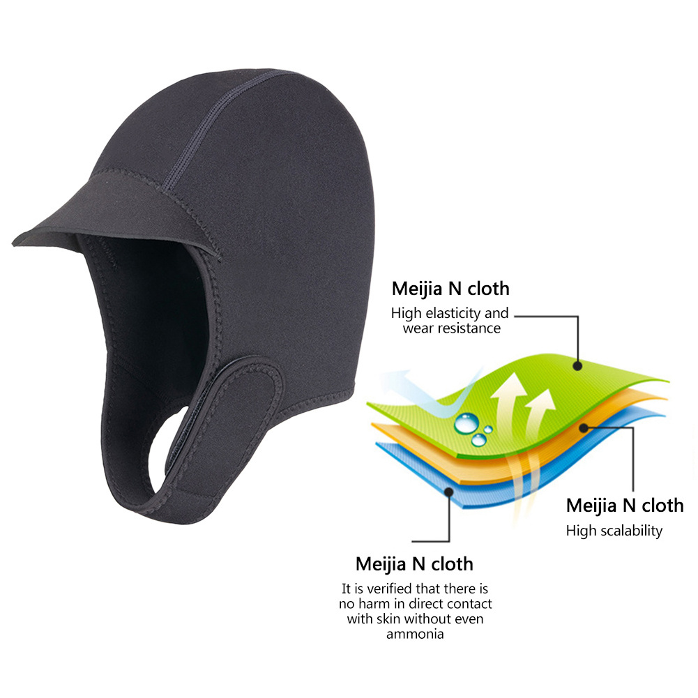 Custom Neoprene Swimming Caps Dive Swimcap Chapeau Homme Sun Protection For Surfing Kayak Rafting Sunhat Waterproof Swim Hat